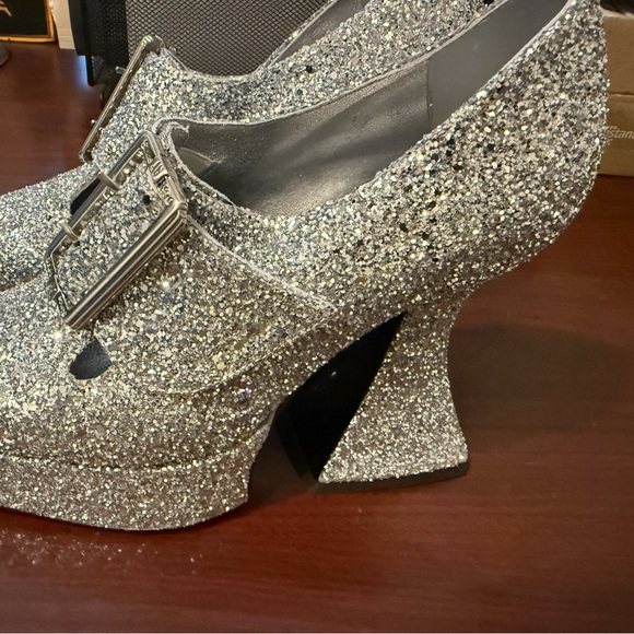 Silver Glitter Women's Shoes- 30th Anniversary addition Mega Munster Buckle Shoe - Picture 2 of 6